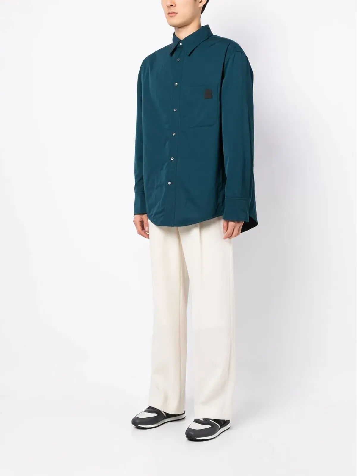 Lanvin ボックスプリーツ長袖シャツ - ブルー - 画像3