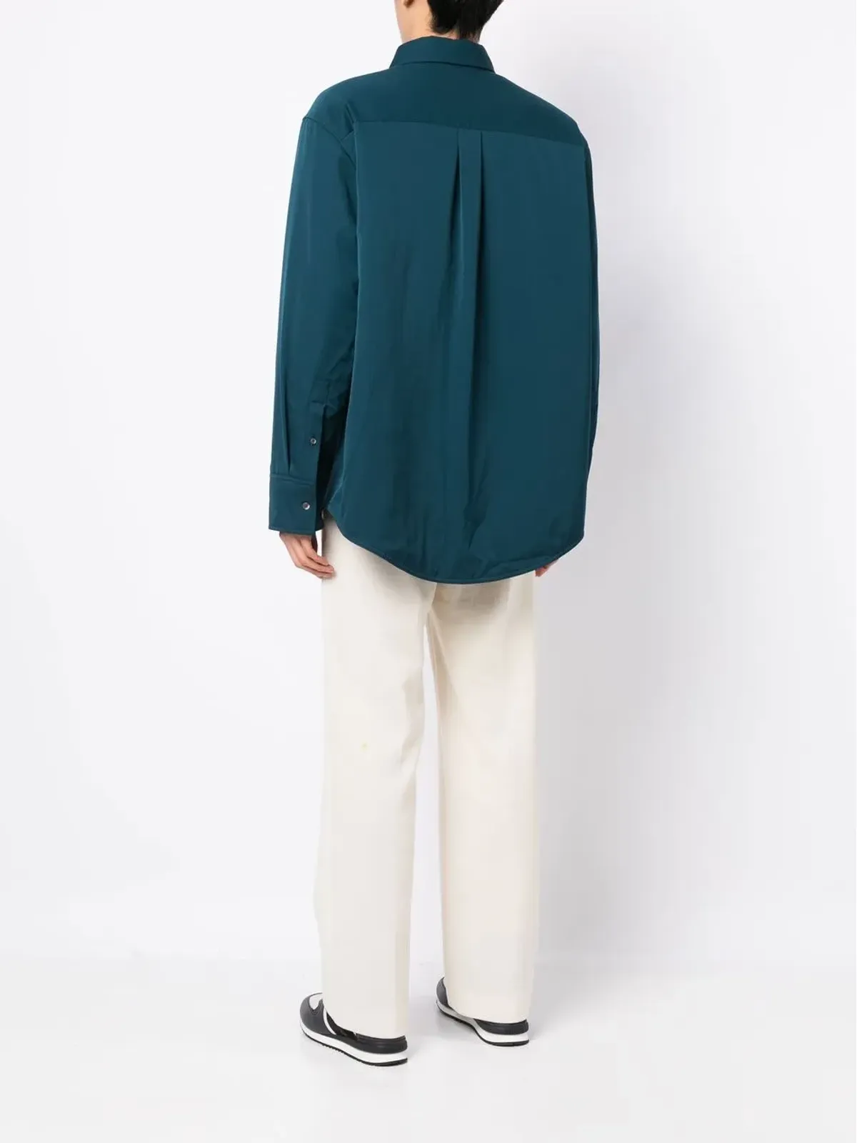 Lanvin ボックスプリーツ長袖シャツ - ブルー - 画像4