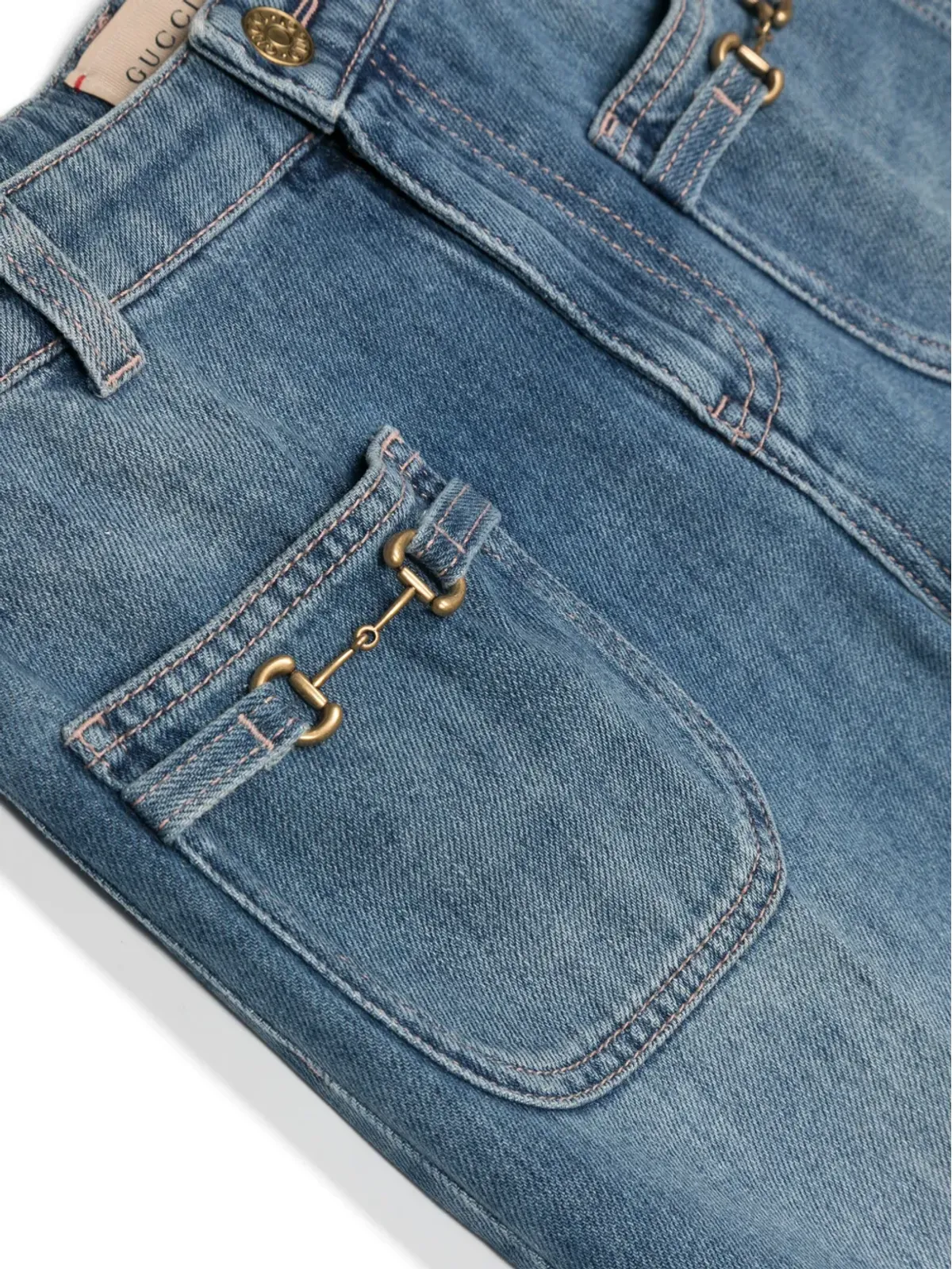 Gucci Kids ホースビットディテール ストレートジーンズ - 画像3