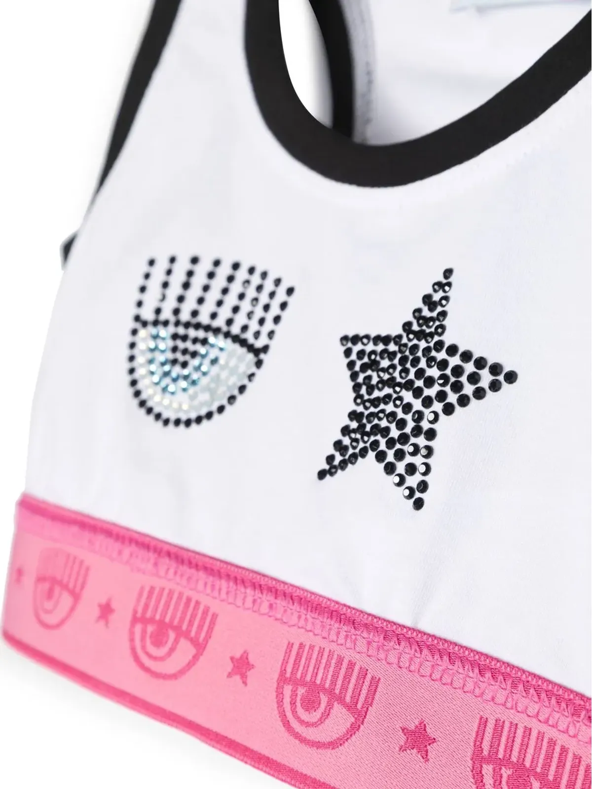 Chiara Ferragni Kids ラインストーン装飾のクロップトップ - 画像3