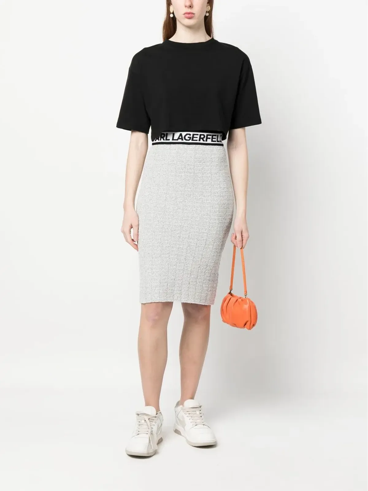 Karl Lagerfeld ロゴウェストバンド付きニットスカート - 画像2