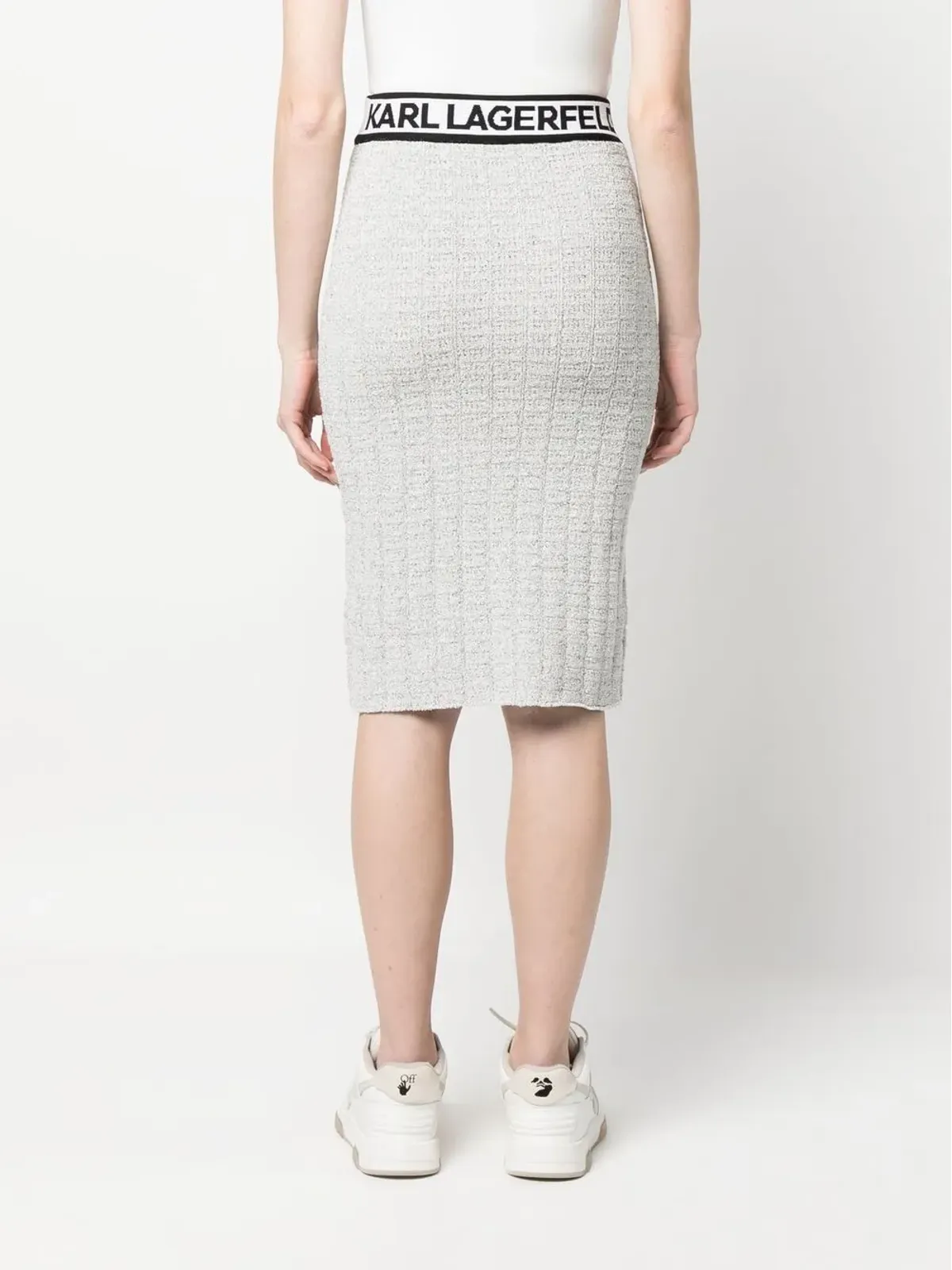 Karl Lagerfeld ロゴウェストバンド付きニットスカート - 画像4