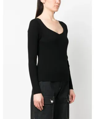 Karl Lagerfeld ロングスリーブリブニットトップ - ブラック - サムネイル3