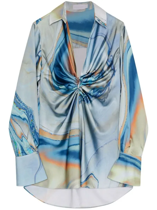 SIMKHAI Simkhai Roma ギャザー入りシャツドレスの商品画像