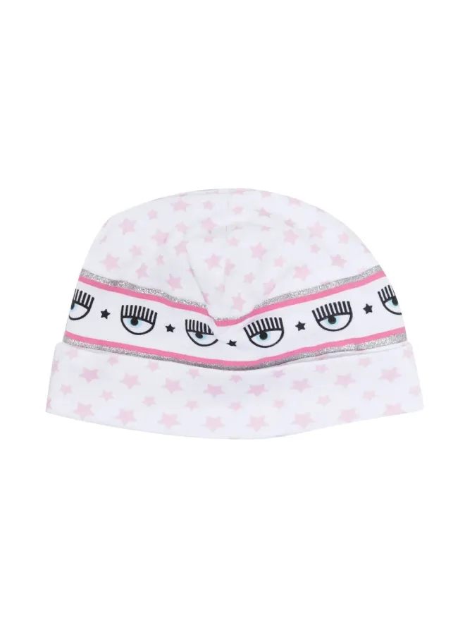 Chiara Ferragni Kids Chiara Ferragni Kids ミックスプリントビーニーハットの商品画像