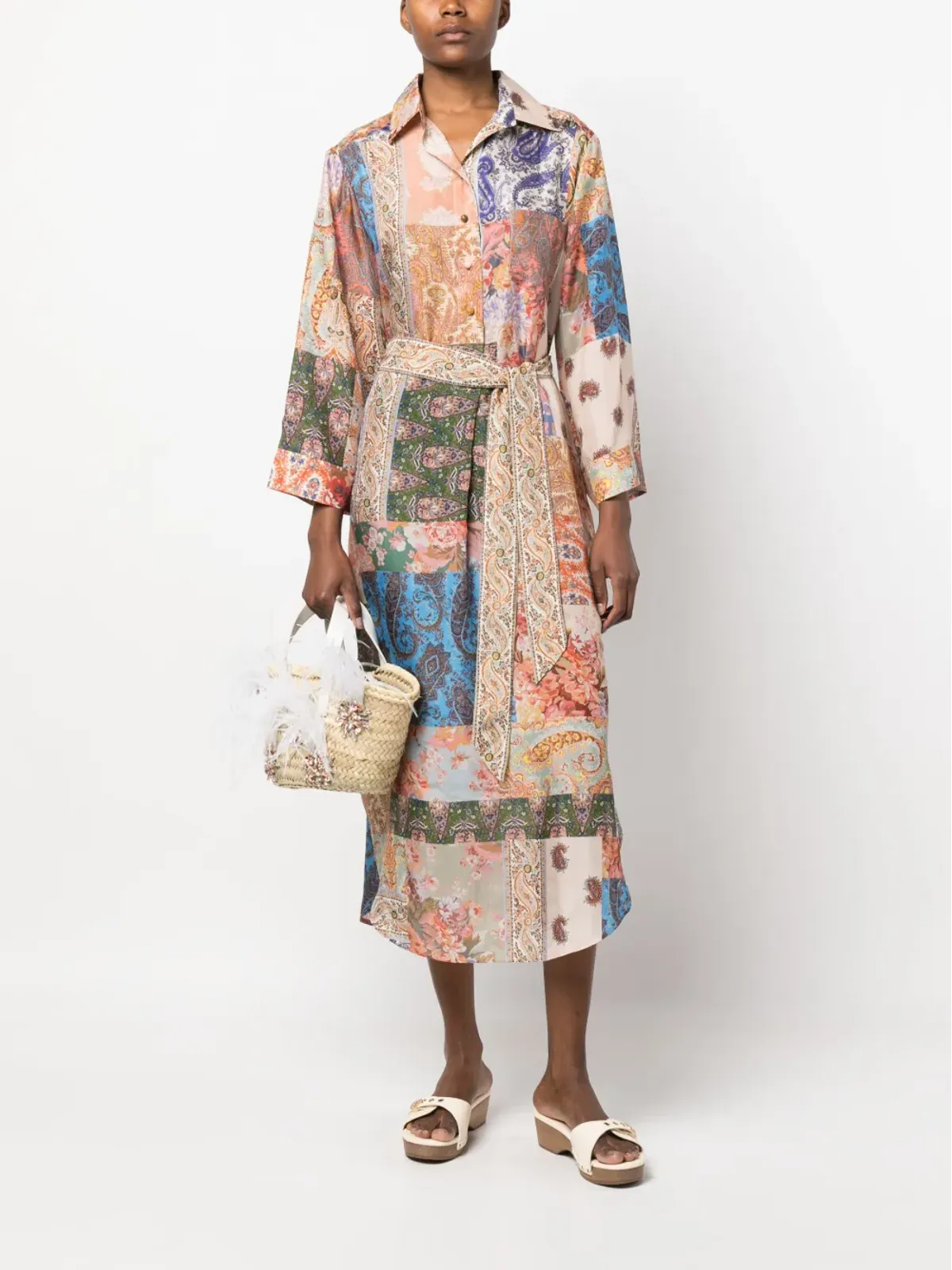 ZIMMERMANN ペイズリープリント シルク シャツドレス - 画像2