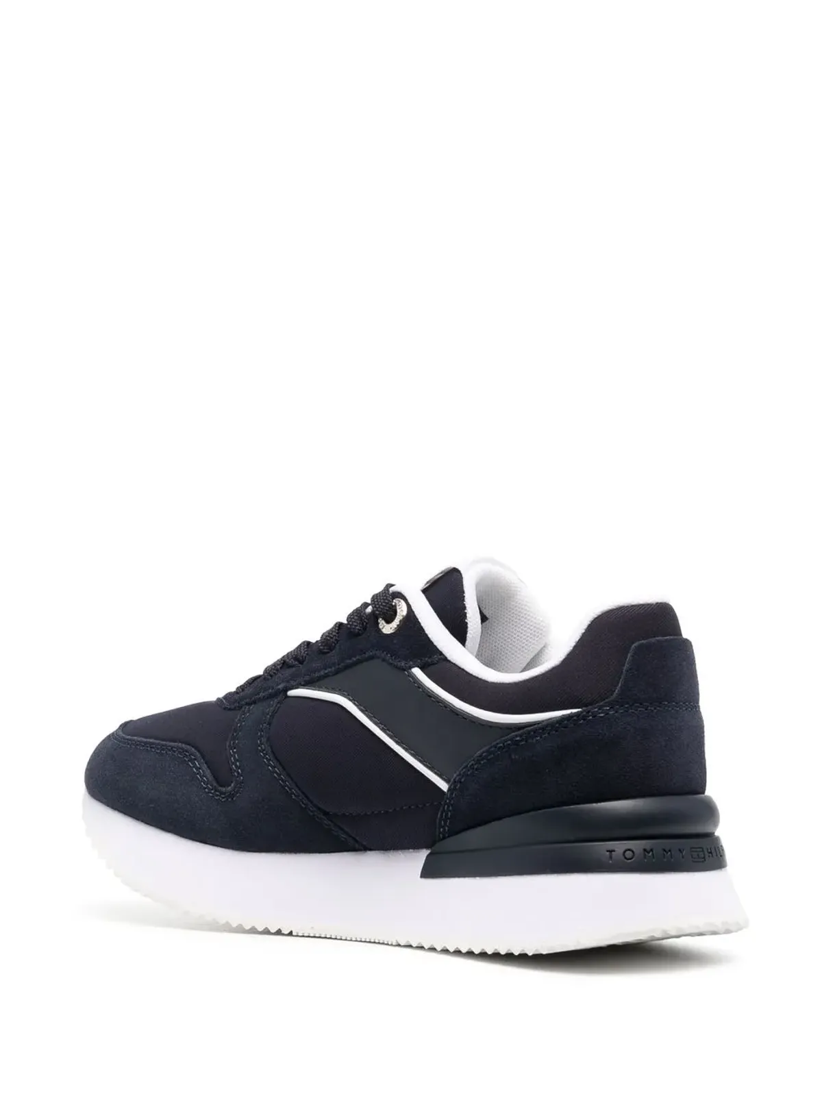 Tommy Hilfiger ロゴ型押し ロートップ スエードスニーカー（ブルー） - 画像3