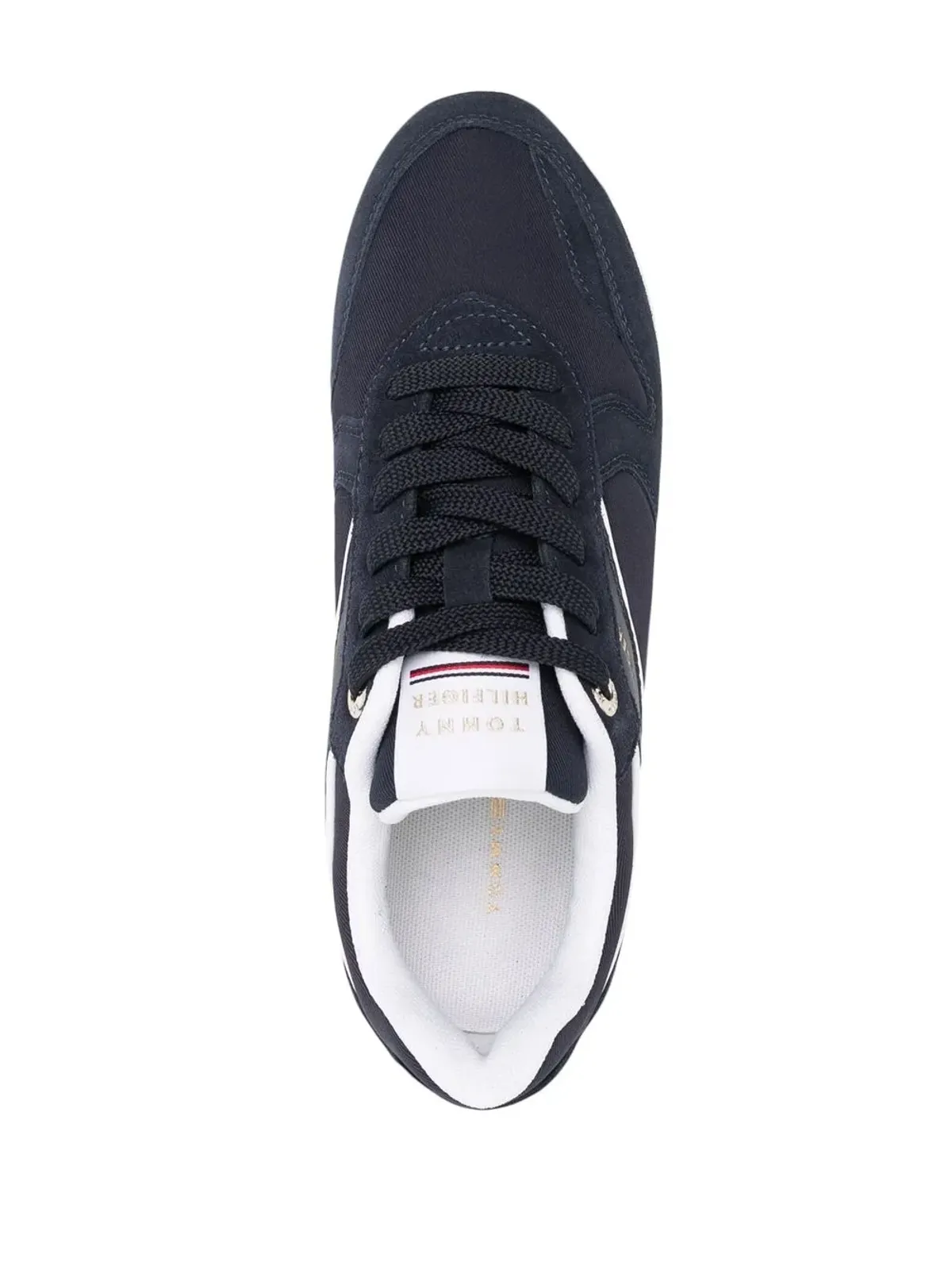 Tommy Hilfiger ロゴ型押し ロートップ スエードスニーカー（ブルー） - 画像4