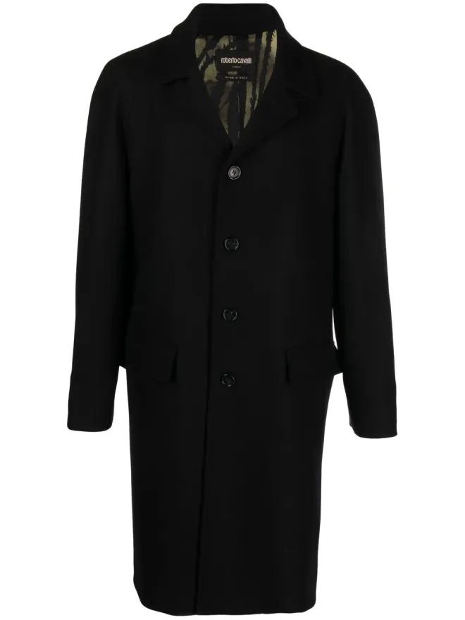 Roberto Cavalli Roberto Cavalli ロング シングルブレスト コート - Blackの商品画像