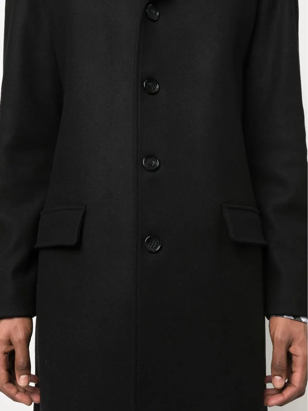 Roberto Cavalli ロング シングルブレスト コート - Black - 画像5