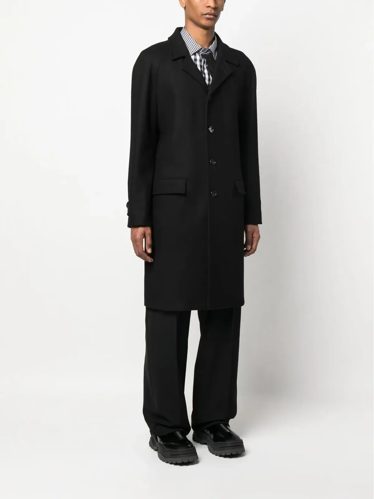 Roberto Cavalli ロング シングルブレスト コート - Black - 画像3