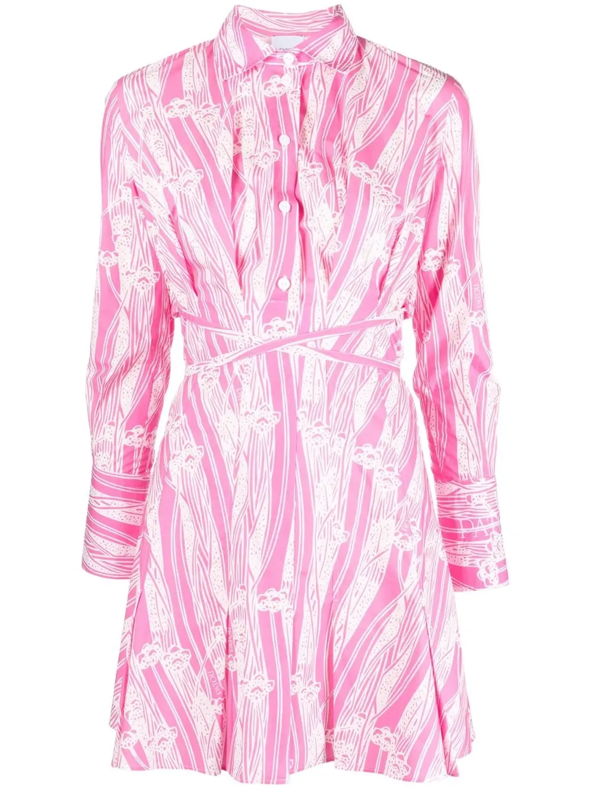 Patou プリント タイウェスト シャツドレス ピンク - 画像1