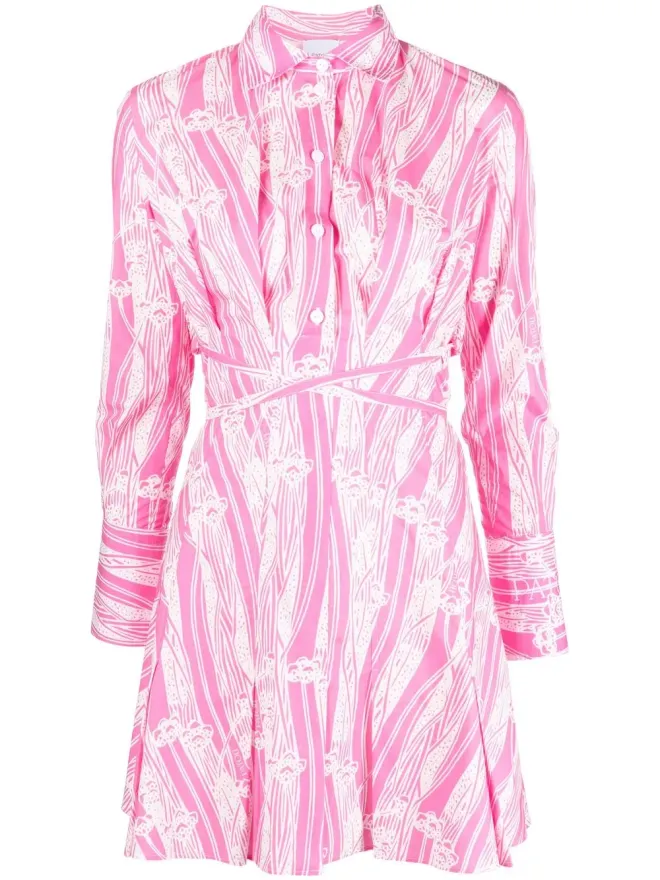 Patou Patou プリント タイウェスト シャツドレス ピンクの商品画像