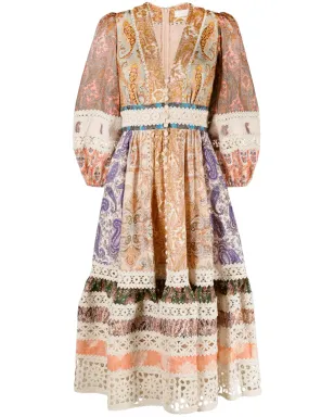 ZIMMERMANN Devi プリントリネンミディドレス - サムネイル1