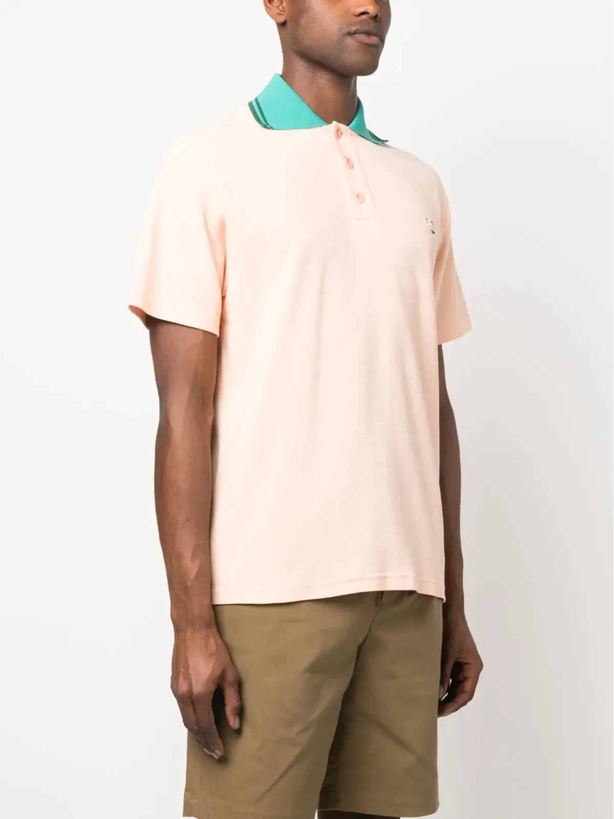 Maison Kitsuné ロゴアップリケ ピケ ポロシャツ - オレンジ - 画像3