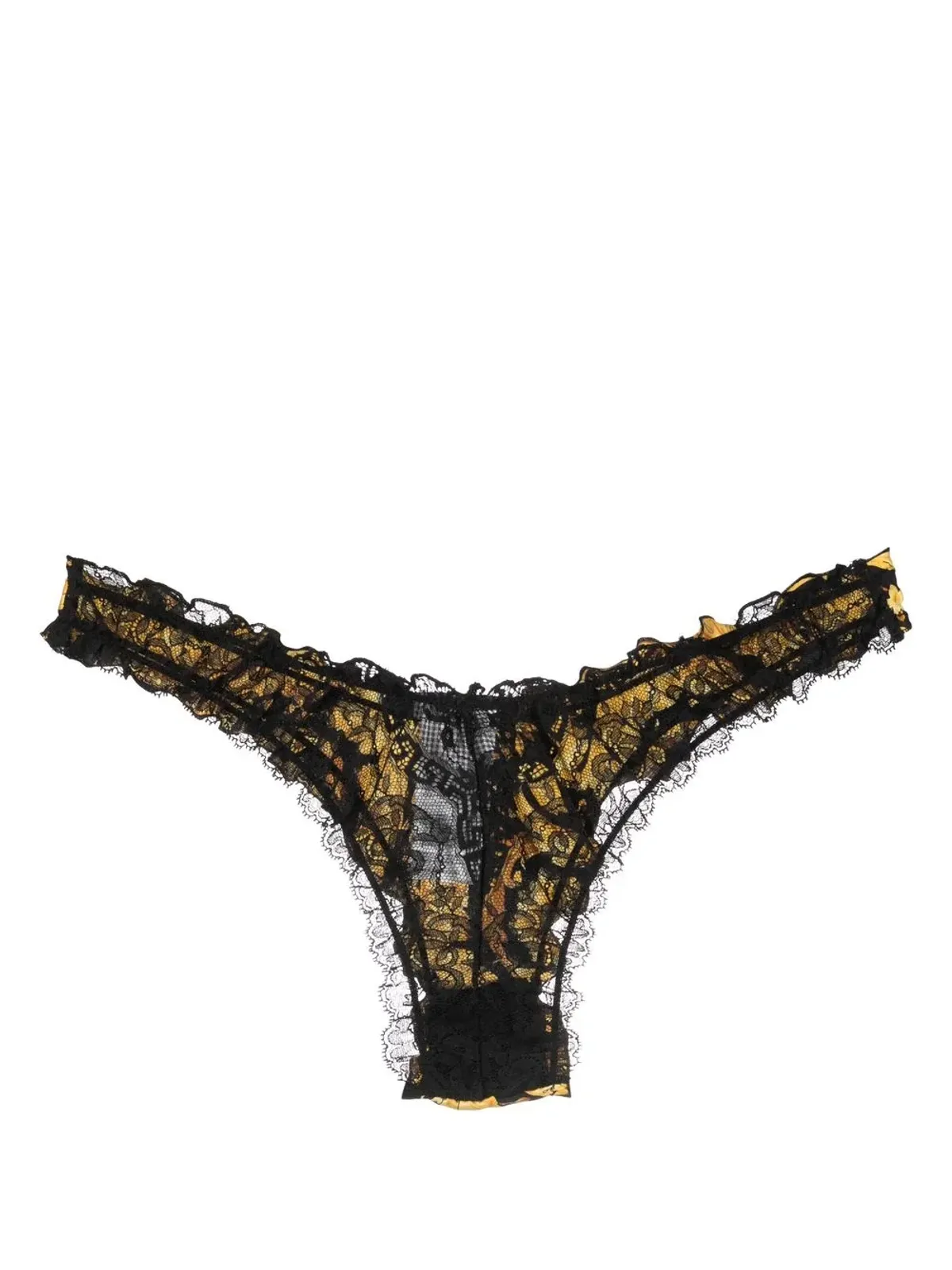 Versace レースパネル付きシルクTバック - 画像2