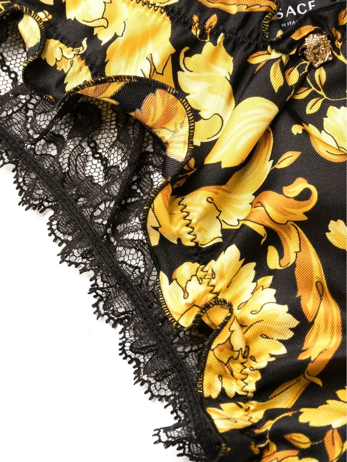 Versace レースパネル付きシルクTバック - 画像3