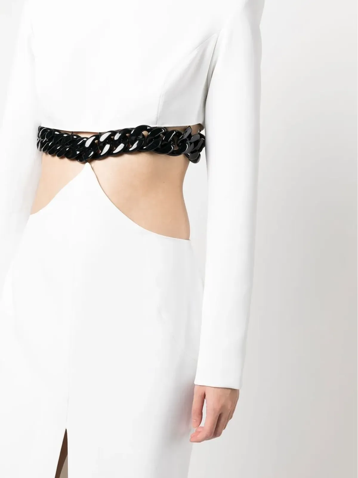 JEAN-LOUIS SABAJI チェーンディテール カットアウト マキシドレス - White - 画像5
