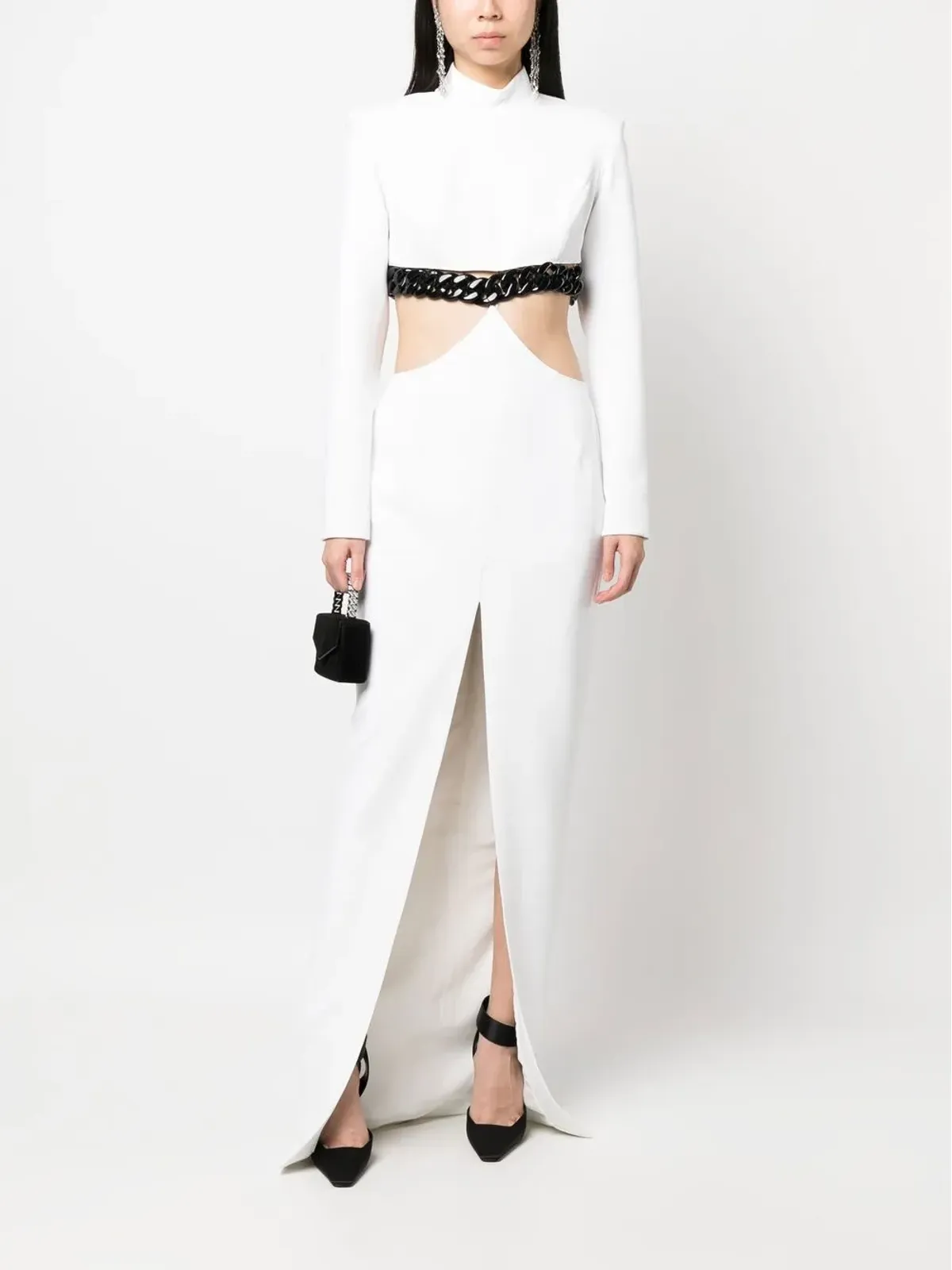 JEAN-LOUIS SABAJI チェーンディテール カットアウト マキシドレス - White - 画像2