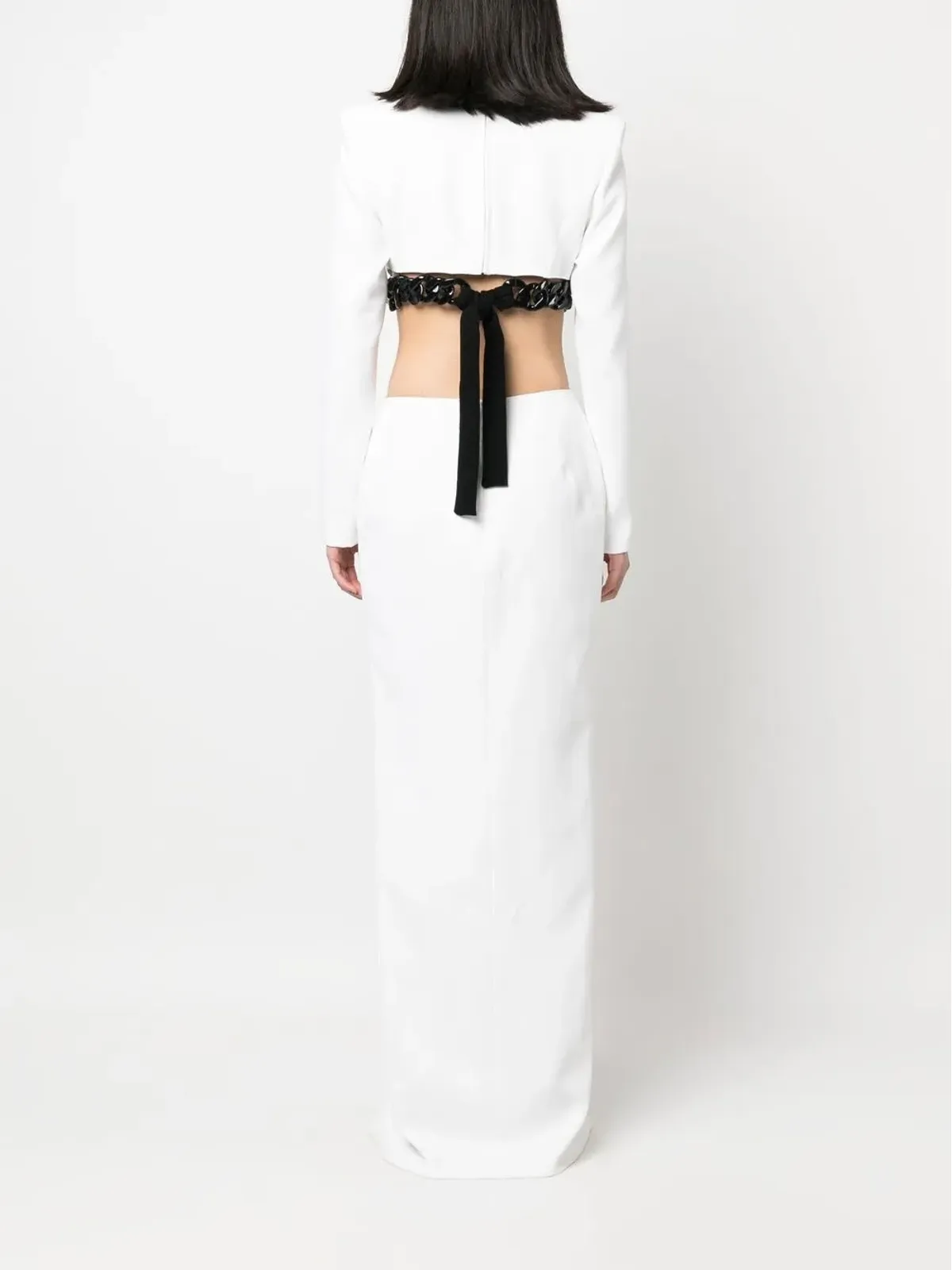 JEAN-LOUIS SABAJI チェーンディテール カットアウト マキシドレス - White - 画像4