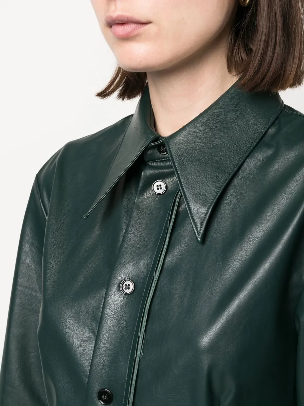 MM6 Maison Margiela フェイクレザー シャツドレス - 画像5