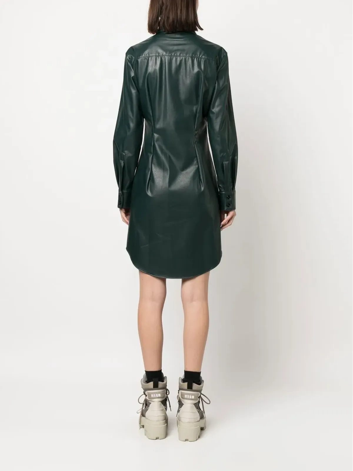 MM6 Maison Margiela フェイクレザー シャツドレス - 画像4
