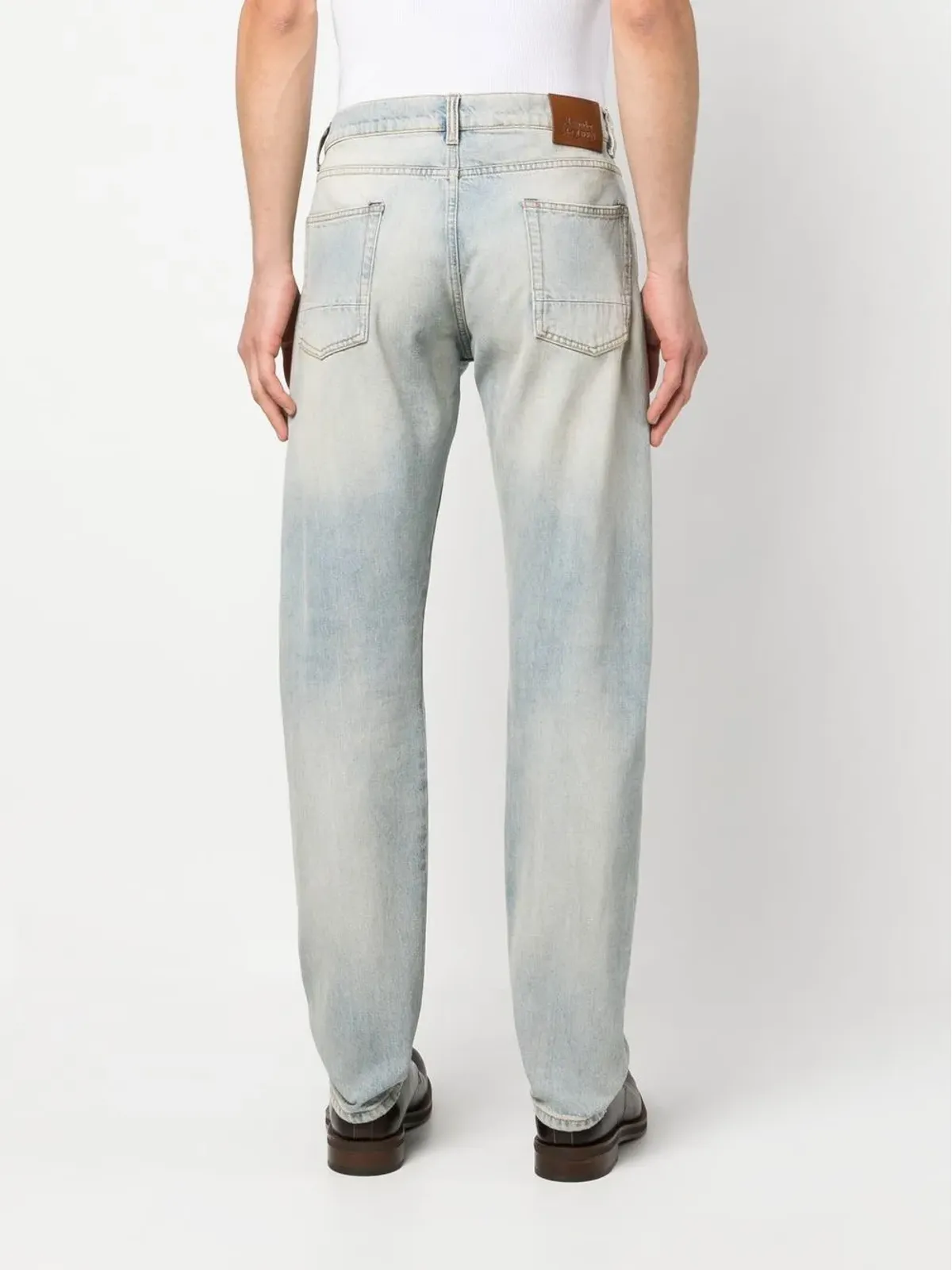 Alexander McQueen ロゴパッチ ウォッシュドコットン ジーンズ - 画像4
