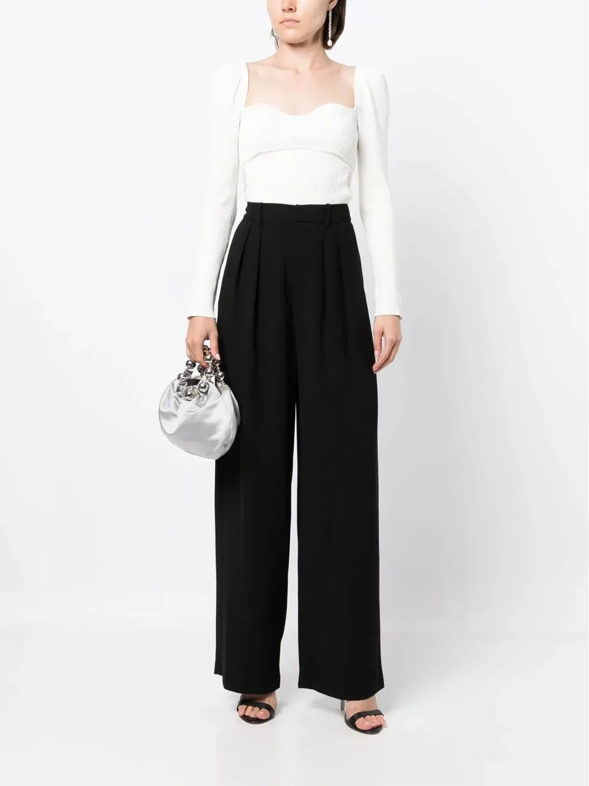 alice + olivia プリーツディテール ワイドレッグパンツ - 画像2