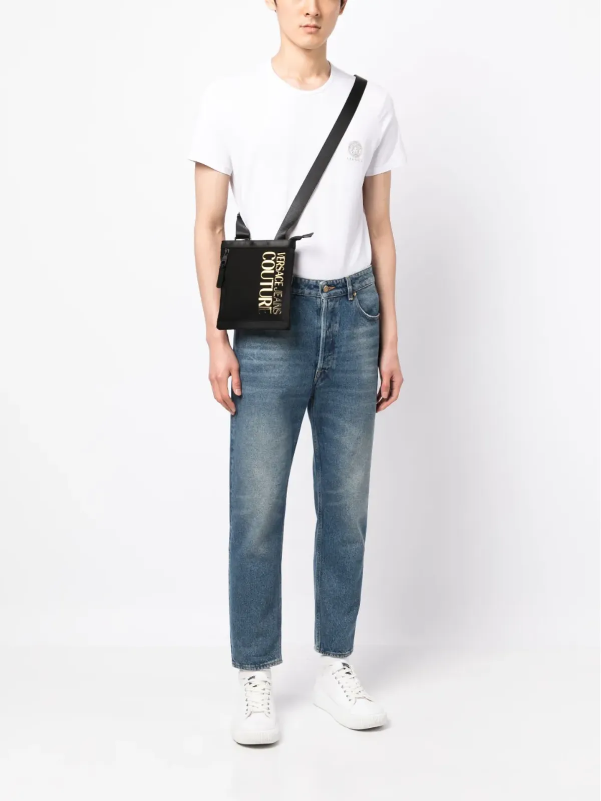 Versace Jeans Couture ロゴレタリング メッセンジャーバッグ - 画像2