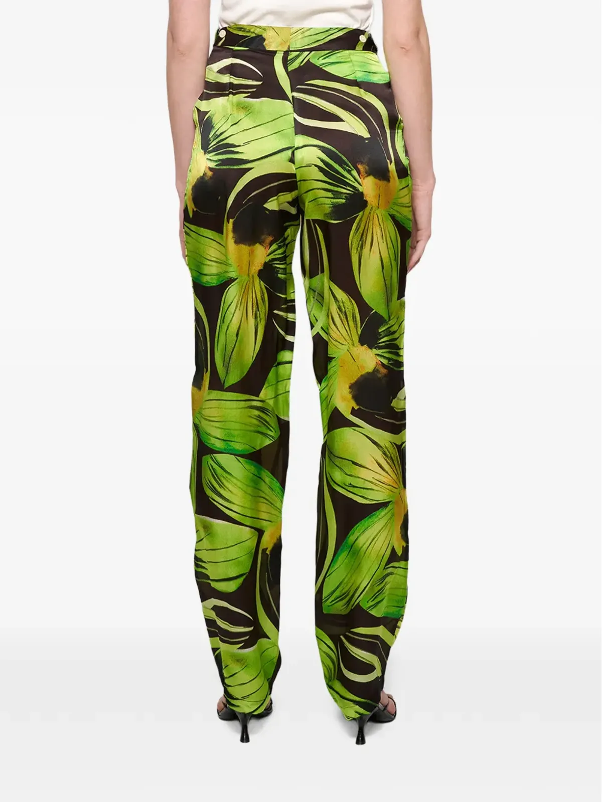 Louisa Ballou leaf-print trousers - Black - 画像5