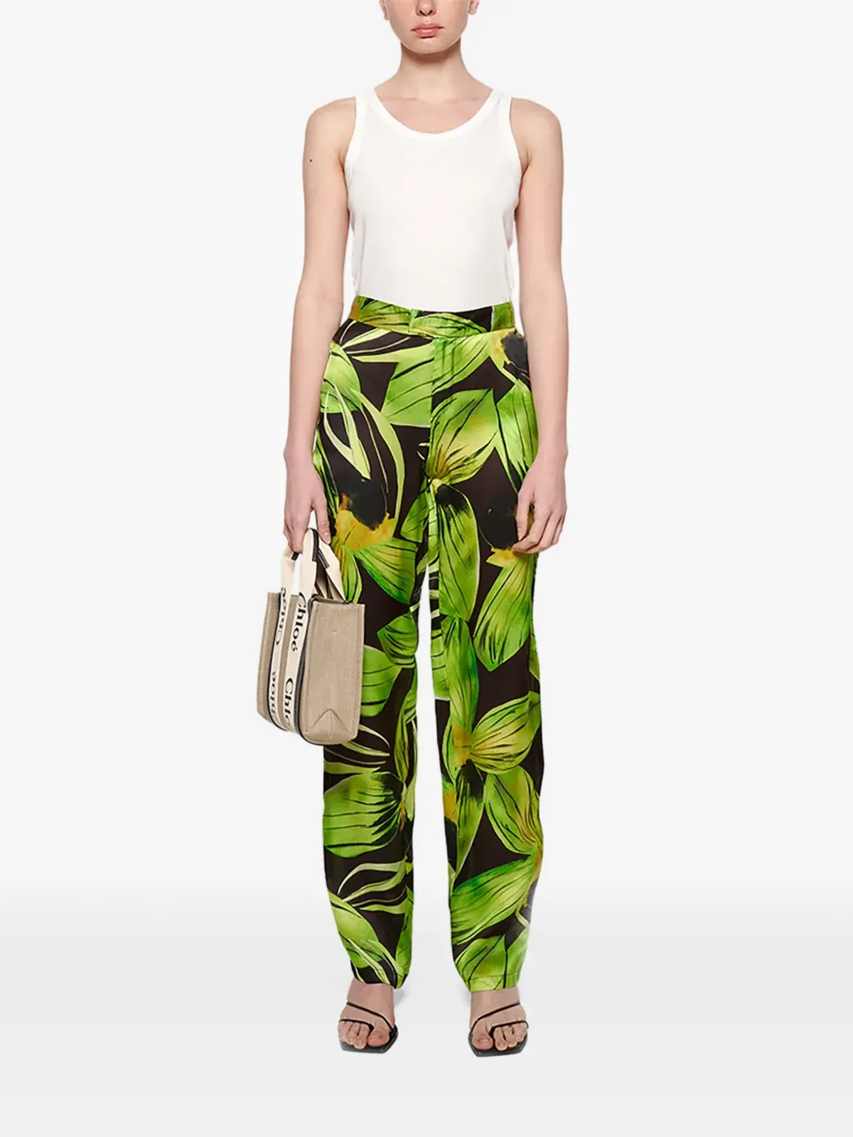 Louisa Ballou leaf-print trousers - Black - 画像2