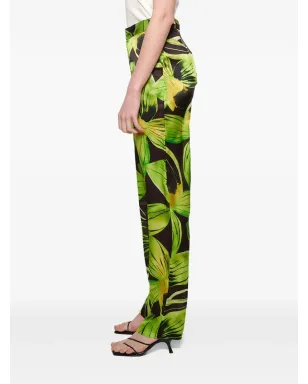 Louisa Ballou leaf-print trousers - Black - サムネイル4