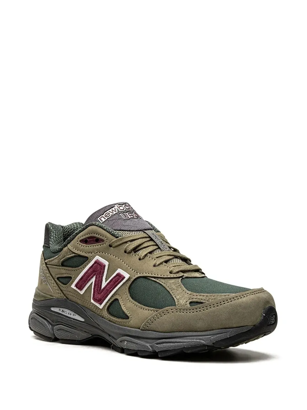 New Balance x Teddy Santis 990 V3 グリーン/パープル スニーカー - 画像2