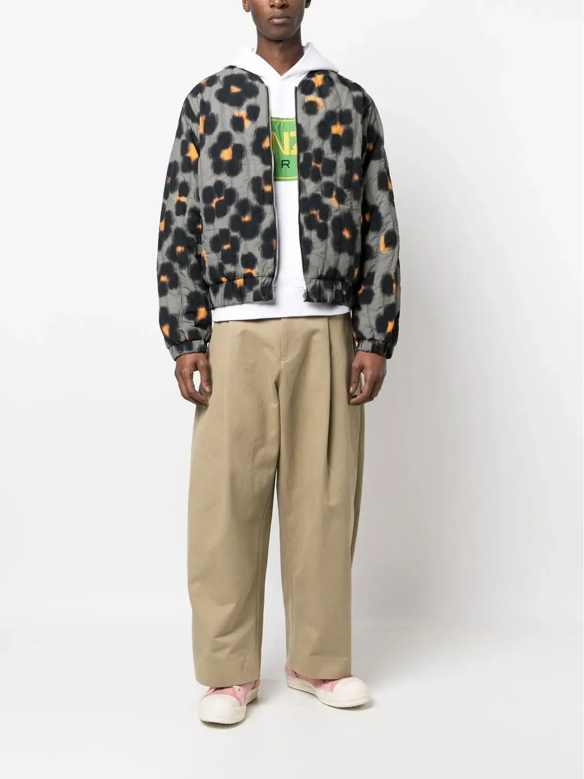 Kenzo ハナ レオパード リバーシブル ボンバー ジャケット - 画像2