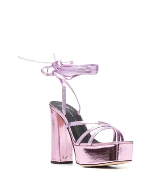 Giuseppe Zanotti メタリック プラットフォームサンダル ピンク - サムネイル2