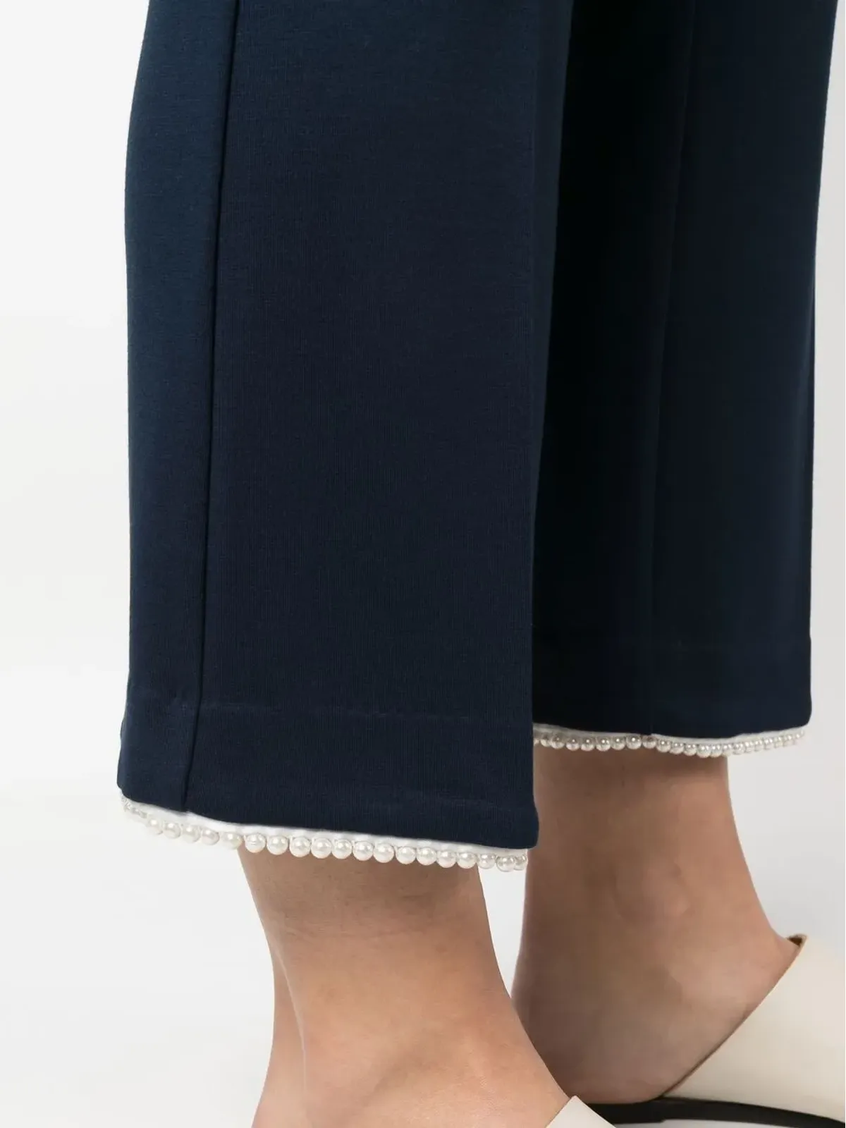 TWINSET パール装飾クロップドパンツ - 画像5