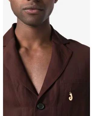 Jacquemus ノッチドラペル・シングルブレスト・シャツジャケット - ブラウン - サムネイル5