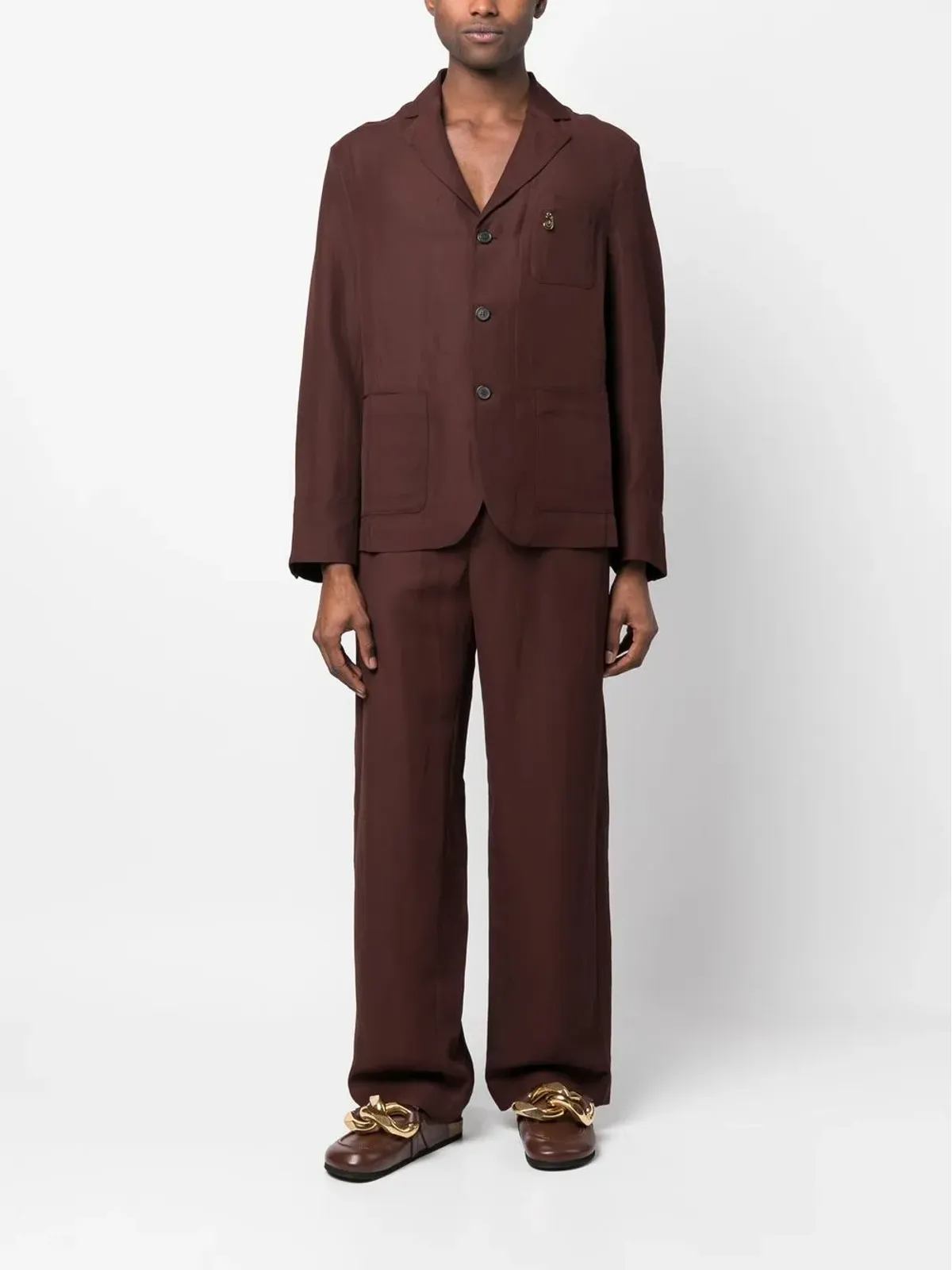 Jacquemus ノッチドラペル・シングルブレスト・シャツジャケット - ブラウン - 画像2