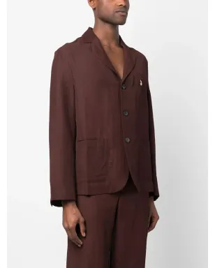 Jacquemus ノッチドラペル・シングルブレスト・シャツジャケット - ブラウン - サムネイル3