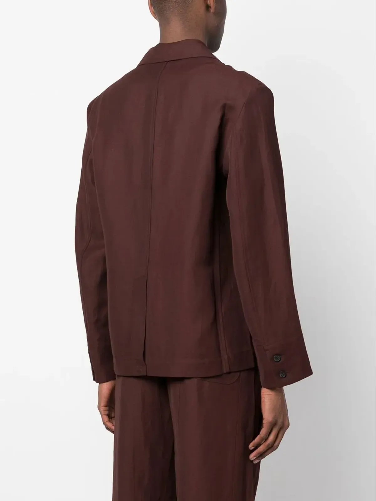 Jacquemus ノッチドラペル・シングルブレスト・シャツジャケット - ブラウン - 画像4