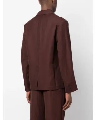 Jacquemus ノッチドラペル・シングルブレスト・シャツジャケット - ブラウン - サムネイル4