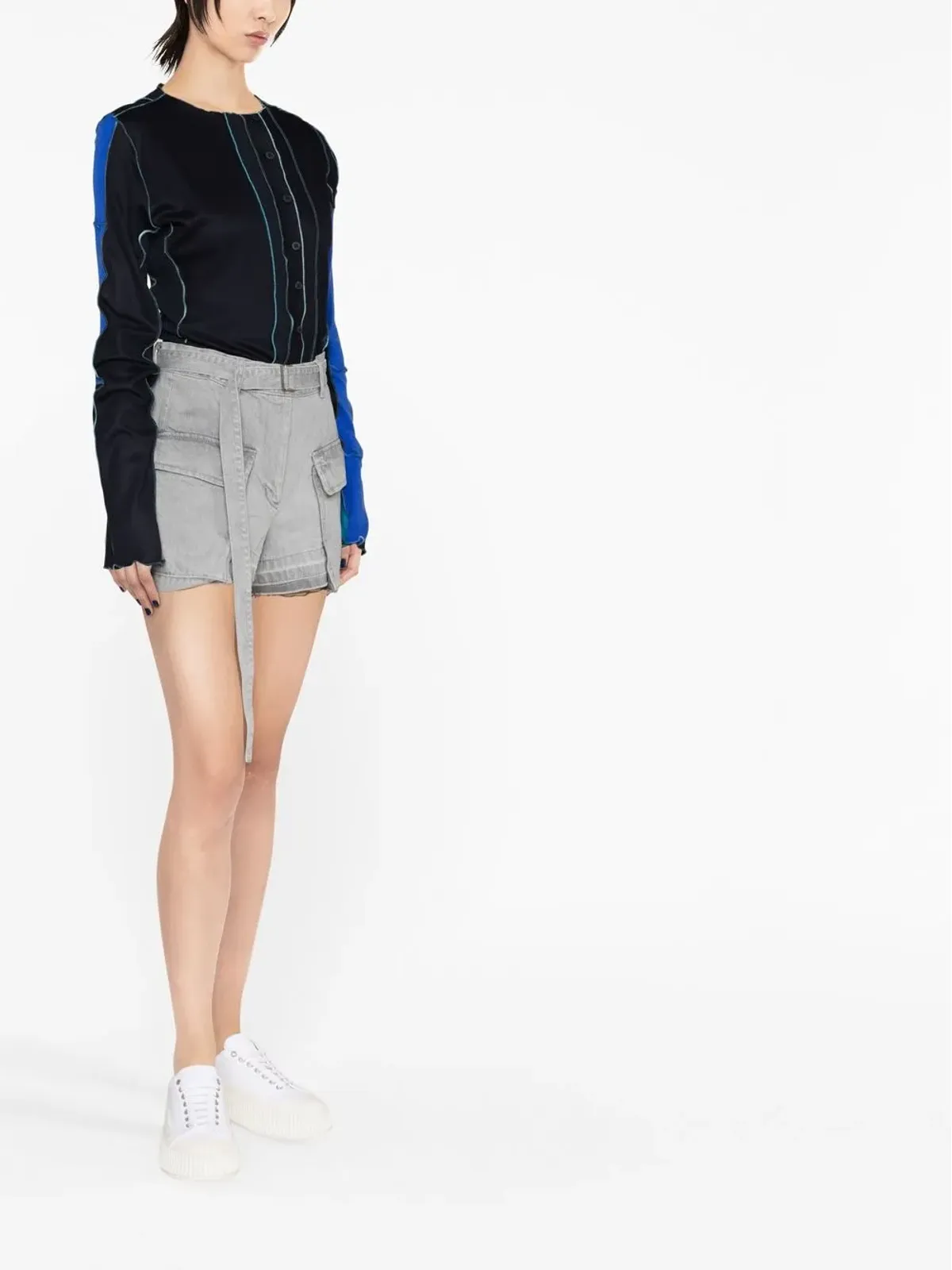 sacai ベルト付きハイウエストショーツ - 画像2