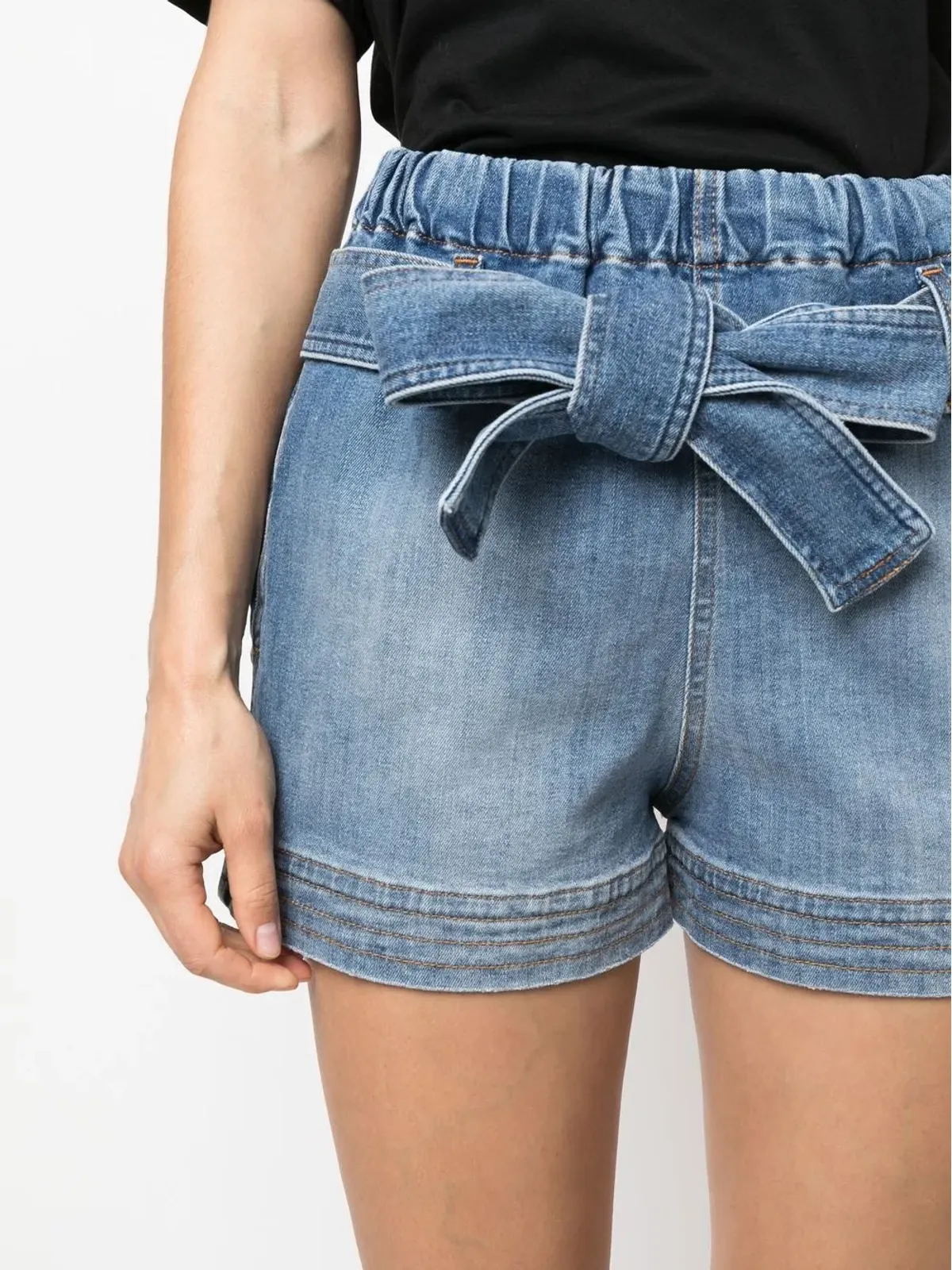 Stella McCartney ベルト付きデニムショートパンツ - 画像5
