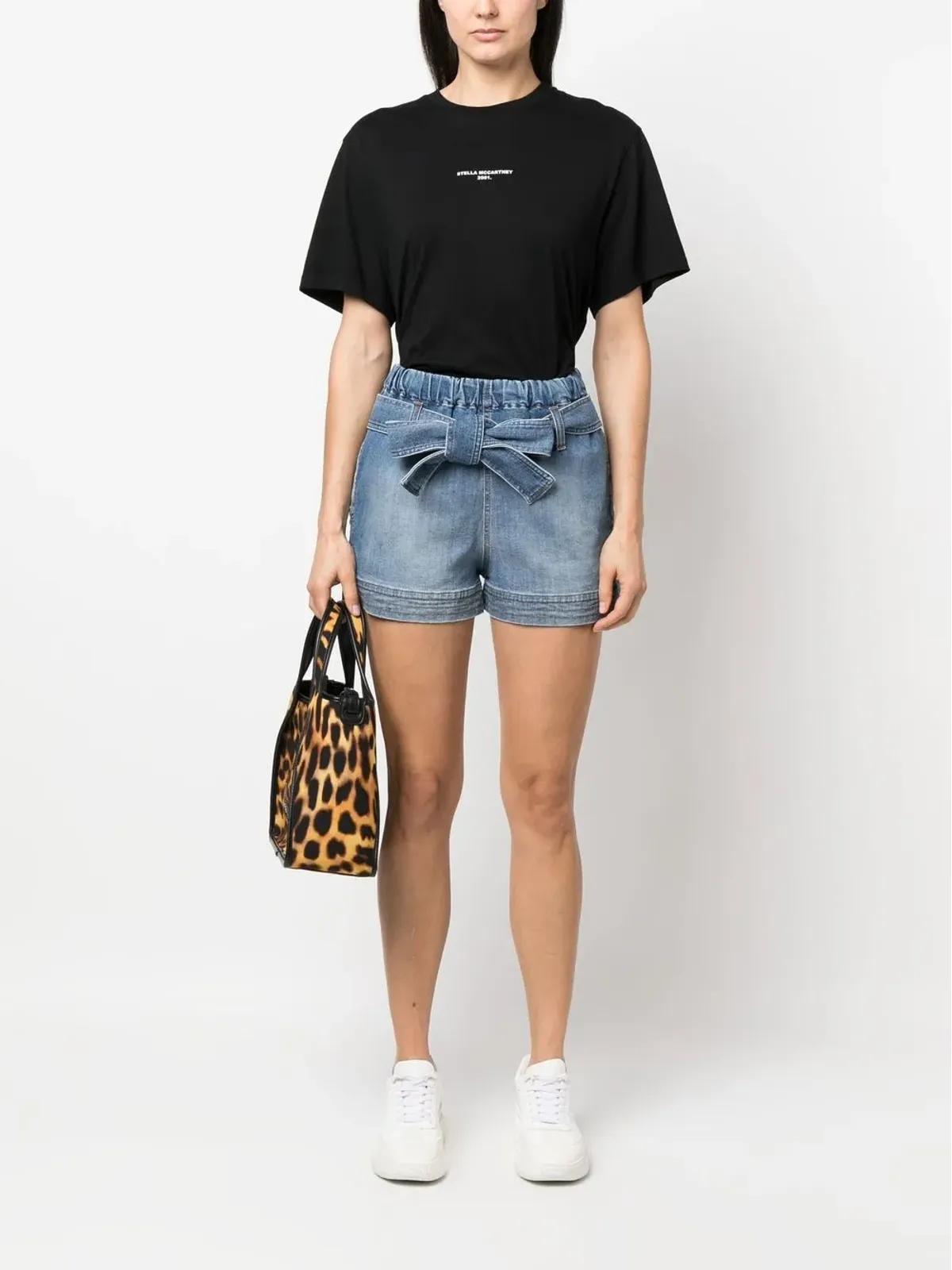 Stella McCartney ベルト付きデニムショートパンツ - 画像2