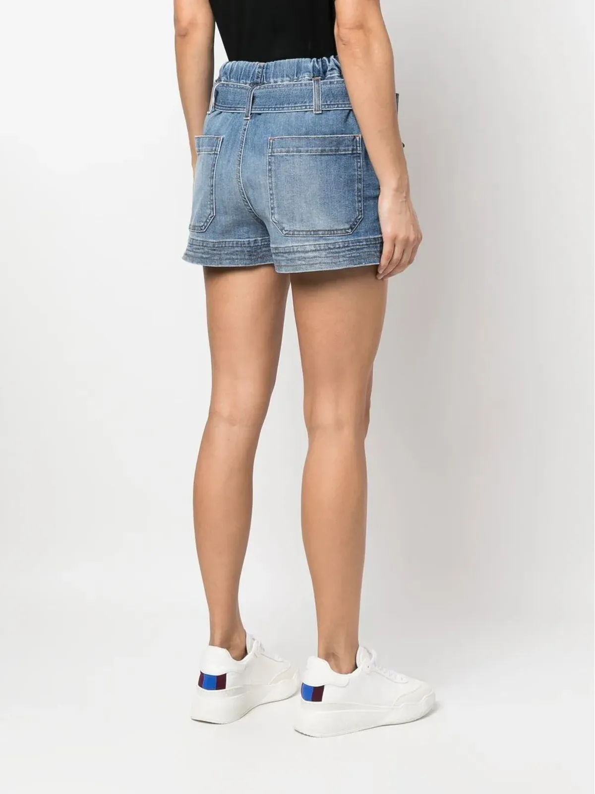 Stella McCartney ベルト付きデニムショートパンツ - 画像4