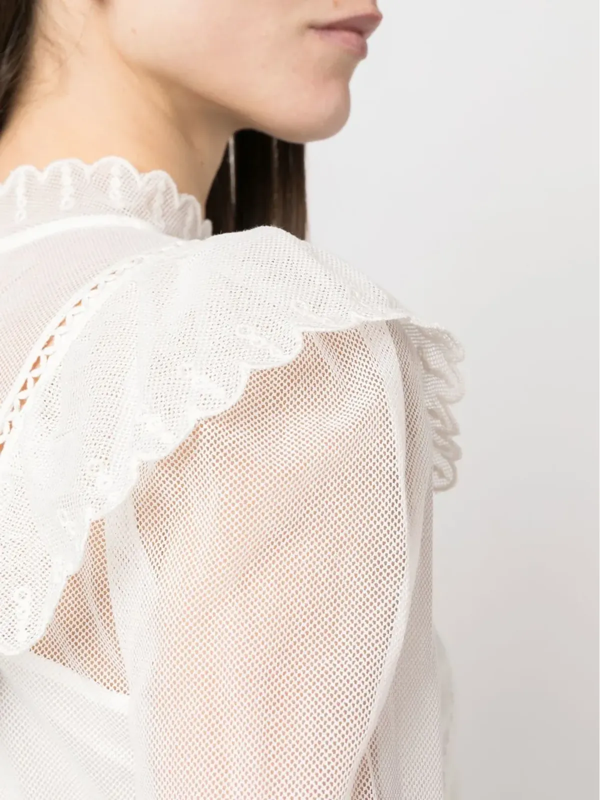 TWINSET 刺繍メッシュブラウス - 画像5