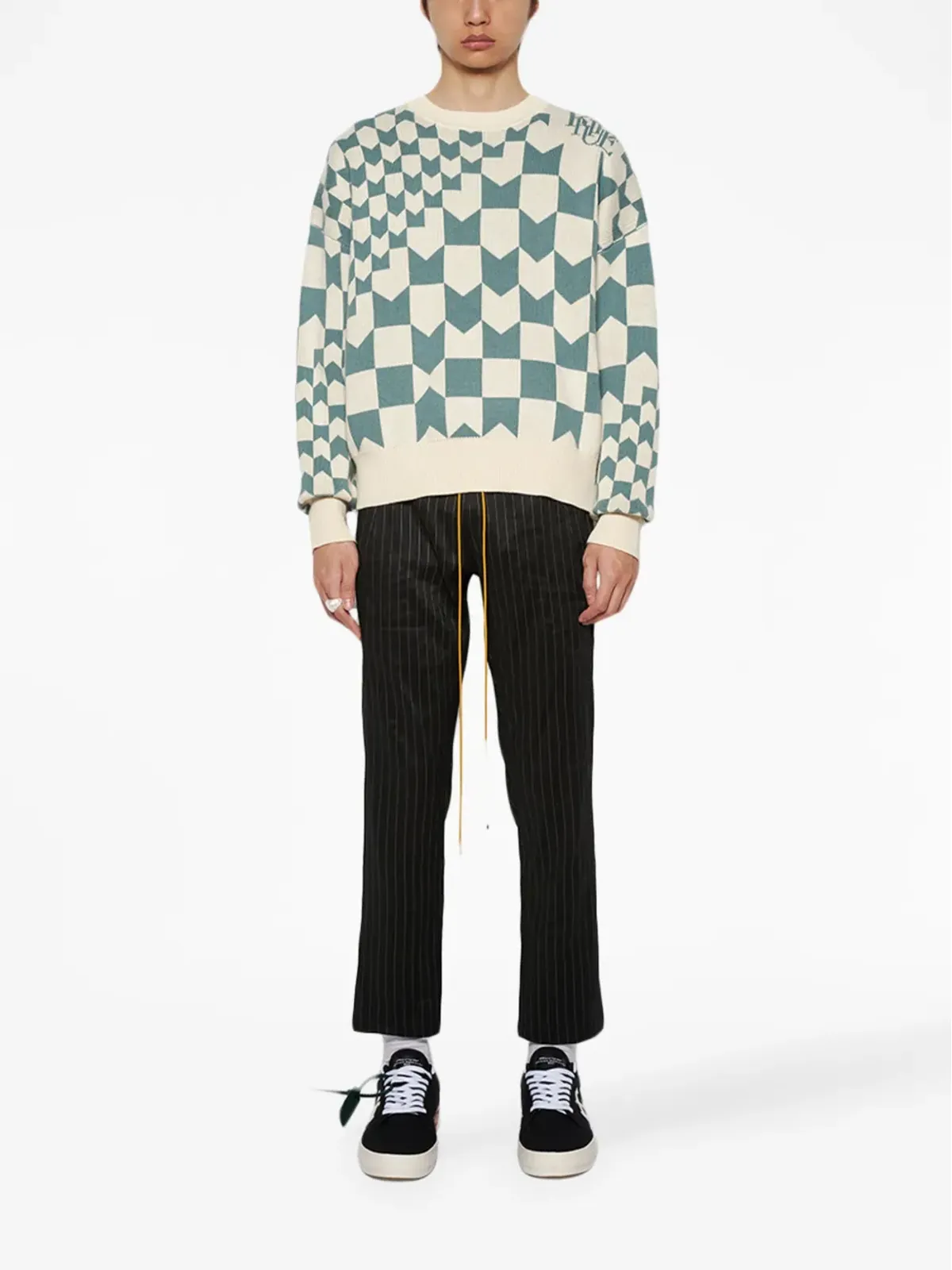 RHUDE レーシングモノグラム・インターシャ ニットセーター - 画像2