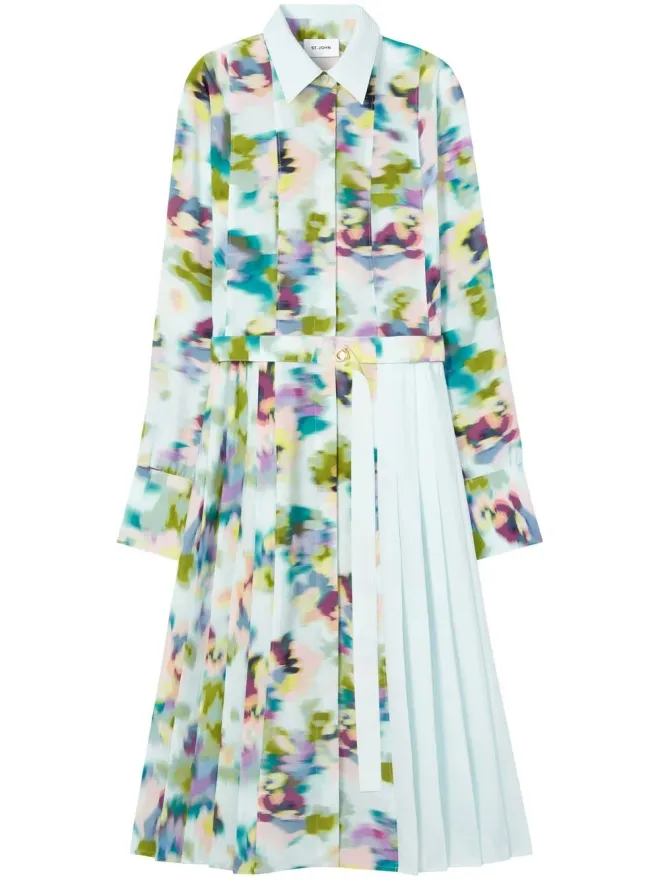 St. John St. John 抽象花柄プリント シャツドレスの商品画像