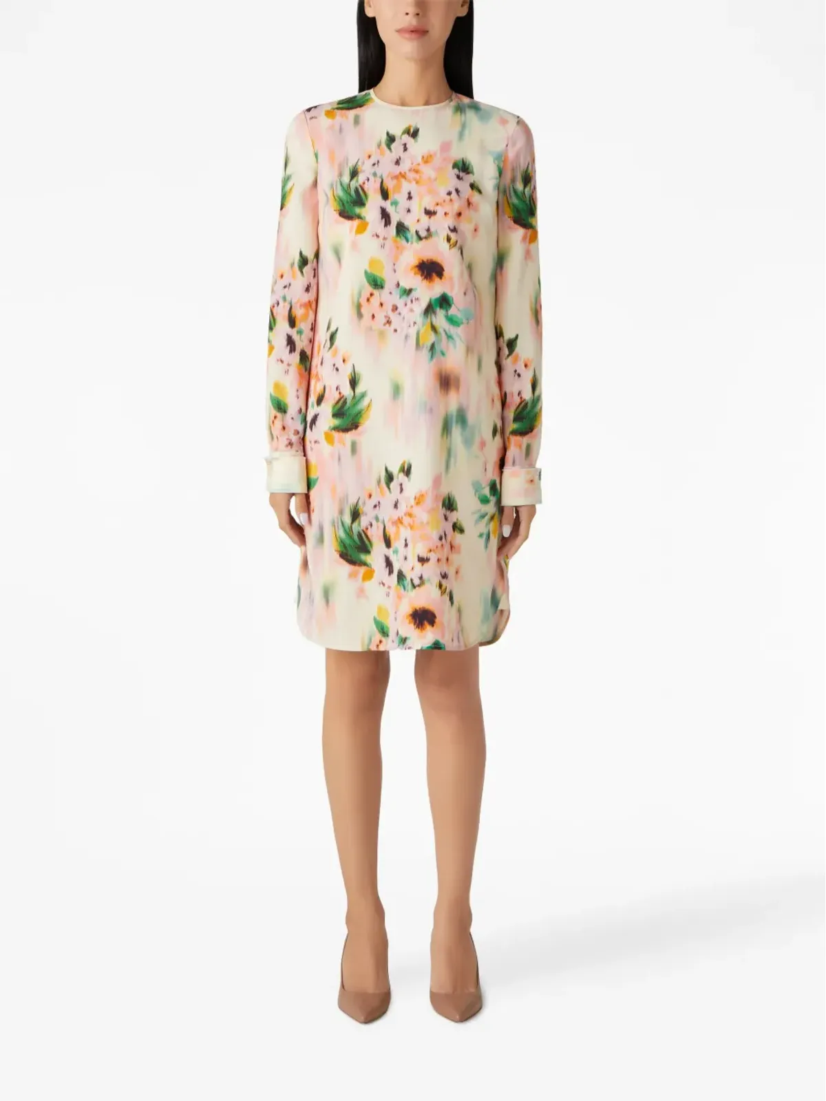 St. John floral-print mini dress - White - 画像2