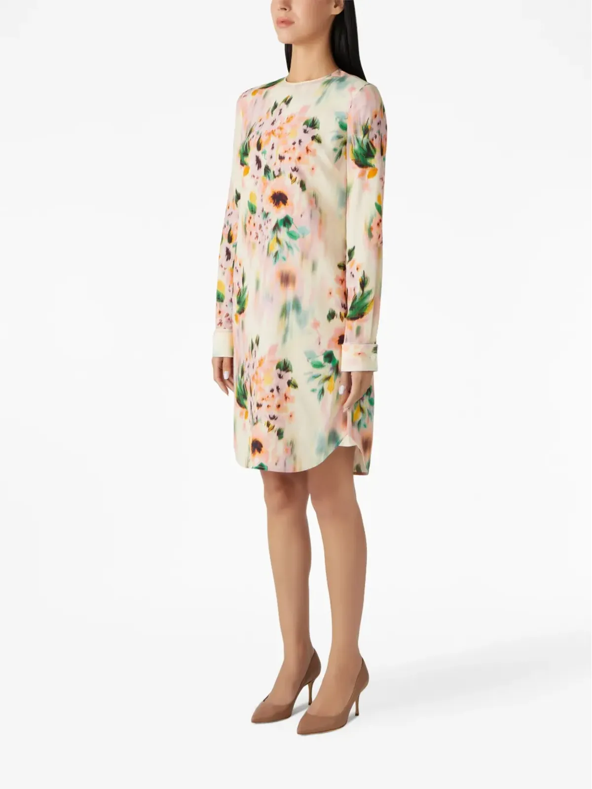 St. John floral-print mini dress - White - 画像3